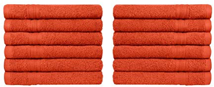 NatureMark Gästetücher – 12er Pack (30x50 cm), 100% Baumwolle, Oeko-Tex Zertifiziert, weich, saugfähig und pflegeleicht – Für Bad, Gäste & Spa – Terrakotta