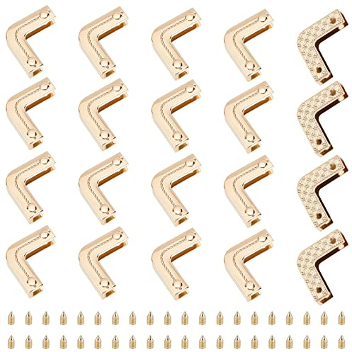 WADORN 20 Set di Protezioni Angolari per Borse in Metallo per Borsa, Portafoglio Decorativo Bordo Copertina Libro Angolo Angolo Protezione di Sicurezza Borsa A Vite Angolo Clip per Album di Foto