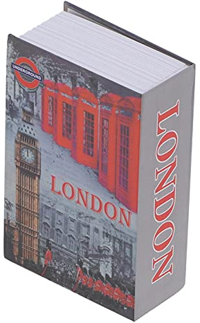 Tyenaza Coffre-Fort pour Livre avec Serrure à Combinaison, Mini Coffre-Fort en Forme de Livre pour Argent, boîte de Rangement secrète cachée pour clé cachée (London, 7,1 x 4,6 x 2,2)