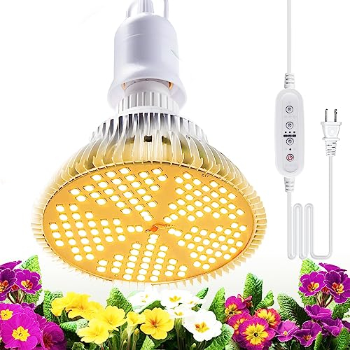 Sunlike Lampe LED pour plantes avec minuterie et système de suspension, minuterie 9H/12H/15H, 150 LED, lampe de croissance à spectre complet avec câble d'alimentation de 16,4 m, pour jardin, serre,
