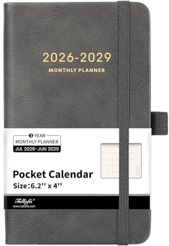 Pocket Planner 2026-2029 - 2026-2029 Monthly Planner, Pocket Calendar (36-Month) With 60 Notes Pages, Jul. 2026 - Jun. 2029, 6.2 x 4, 3-Year Planners with Contacts, Holidays and Pen Holder, Elastic