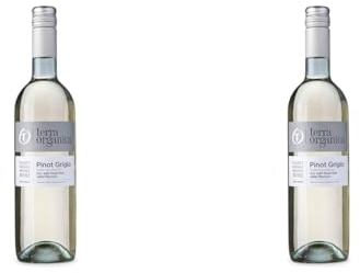 Terra Organica Pinot Grigio White Wine 12% ABV, 1 x 75cl - Rich and Fruity Italian Organic Wine - Award Winning White Wine - Produced by Family Run Winery (Pack of 2)