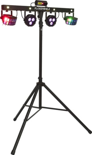 ALGAM LIGHTING - FLORIDABAR-II - Proiettore LED con Supporto e Pedaliera - Effetto Par, Derby, Stroboscope, Laser Class 3B