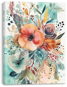 PIY PAINTING Pittura su tela di Fiori Stampa su Tela, Olio su tela Quadri Moderni Decorazione da parete Quadro su Tela Incorniciato per la decorazione della casa, sala yoga 30x40 cm