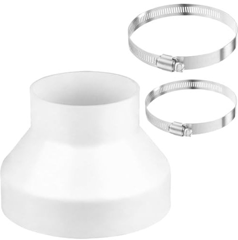 Abluftschlauch Adapter 150 mm auf 100 mm, Reduzierstück Reduzierverbinder mit 2 Edelstahl Schlauchschelle, Universal Reduzierstück klimaanlage schlauch adapter für Lüftung Rundrohr Lüftungskanal