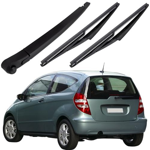 Juego de Limpiaparabrisas Trasero Compatible para Mercedes A-Klasse W169 2004-2012 | 2 Piezas Escobillas y 1 Brazo de Limpiaparabrisas de Coche