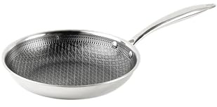 CERAFLON Elite Quantum - Padella ibrida in acciaio inox, 28 cm, 3 strati di materiale multistrato] a induzione, rivestita, bordo alto, adatta a tutti i piani cottura