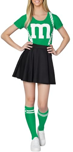 Cheerleader Outfit Adult Plus Size - Cheerleading Costumes For Sports Day Cheer Aerobics Costumes (Green L)
