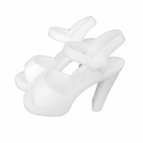 kowaku 1/4 BJD Doll High-Heel Shoes Miniature Footwear 6.3x2.3cm, White