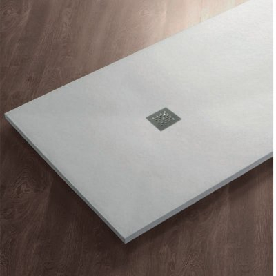 PIATTO DOCCIA STONE MARMORESINA EFFETTO PIETRA ARDESIA BIANCO RIDUCIBILE RIBASSATO CM 2,5 SLIM FLAT (cm. 80 x 100)