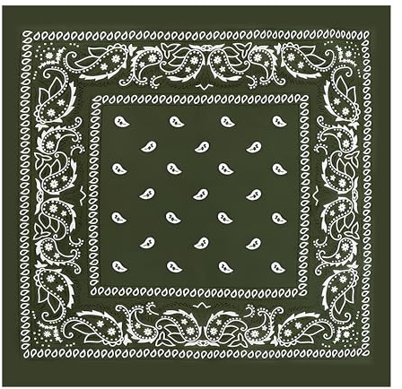 WedDecor Bandana Cotton Unisex Head Scarf Wide Headband Lightweight, Breathable Fashion Accessory for Riding, Hiking, Fishing, Cycling, Outdoor Activities, Olive, 54cm