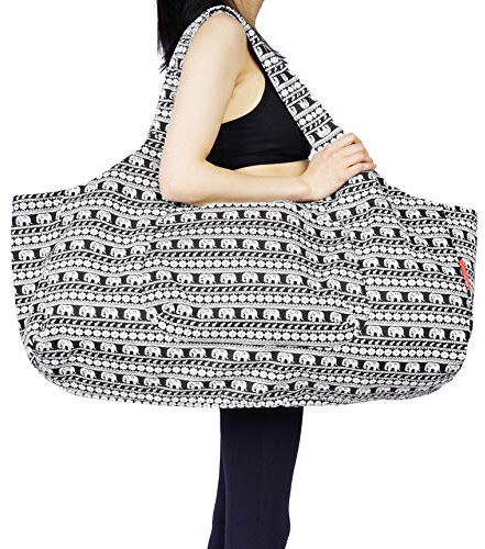 Aozora Tasche für Yogamatte, groß, Tragetasche für Yogamatte, Tragetasche, mit Taschen, passend für Matten mit multifunktionalen Aufbewahrungstaschen, leicht und langlebig (Elefant)