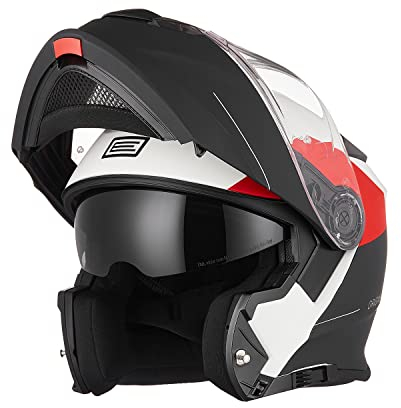 ORIGINE Casco Moto Modulare Omologato ECE Integrale Casco con Doppia Visiera Parasole