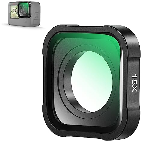 NEEWER 15X Vergrößerung Objektiv 7-10cm Brennweite für Makrofotografie Nahaufnahme, Kompatibel mit GoPro Hero 13 12 11 10 9 Action Kamera, nicht wasserdicht, LS-31