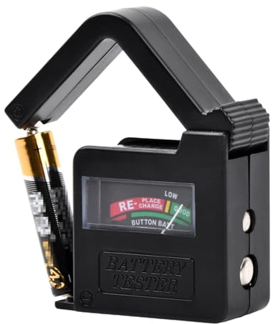 Universal Battery Tester, Probador de Batería Universal, Universal Portátil Comprobador de Pilas, Batería Volt Checker para Pilas AA AAA C D 9V 1.5V Pilas de Botón (Modelo: BT860)