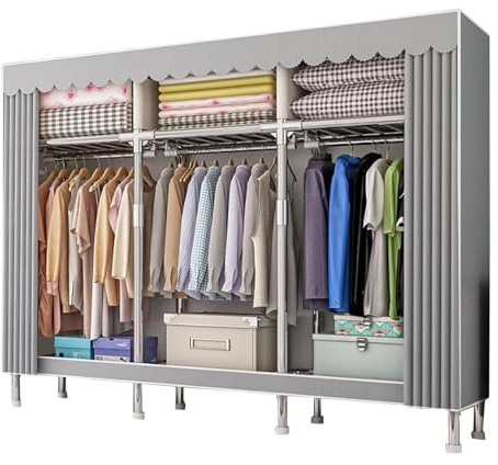 Dictstarst Kleiderschrank Faltschrank Stoffschrank, Mit Oxford-Stoffbezug Und Verdickter PP-Platte, Furniture Bedroom Wardrobes, Alle Legierungsschnittstellen, Tragfähigkeit 800 Kg