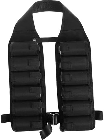 Amosfun Outdoor Beer Belt 12 Pockets Oxford Waist Bag for Climbing Zippered Phone Compartment Mountaineering Camping Travel Supplies Black