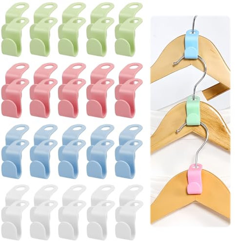 40 Grucce 4 colori Salvaspazio, Grucce Appendiabiti Salvaspazio, impilabili, salvaspazio, per grucce, cravatte, borse, giacche, guardaroba