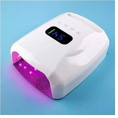 UV nagellampa, LED UV Nagellampa Trådlös LED UV Nagellampa Professionell sladdlös uppladdningsbar nageltorkning manikyrmaskin 96W lampa for bärbar gellackkur för Hem och Salong(Wit)