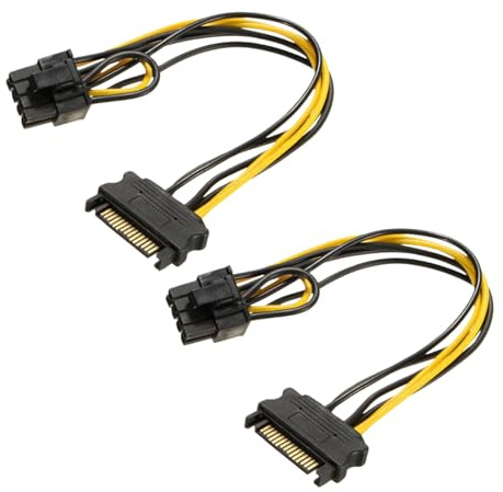 Nzexlyva 2 Pcs Sata Power Cable, PCIe To Sata Adapter, Sata Power Splitter 15 Pin to 8Pin, Reverse Power Adapter Cable Serial Port Converter Video Card Power Supply Cables