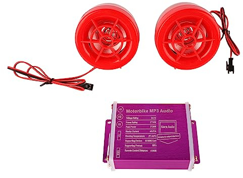 Yechiry de Altavoces de Alarma para Motocicleta, Altavoces Bluetooth para Motocicleta, Alarma Antirrobo Estable y Confiable con Luz Intermitente MP3 Estéreo 100 Hz-6 KHz para la