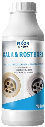 Fixor Kalk- & Rostbort 700 ml – Mycket kraftfull sur rengöringsgel – Tar bort kalk- och rostavlagringar i bad-, dusch- och toalettrum