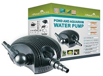 AllPondSolutions Pond Filter Pump 15000 L/H, Fully Submersible - Garden Koi Fish Waterfall Pump 6mm Solids Handling. 15000PP