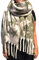 ALZORA DAMEN XXL Winter Schal 70cm x 200cm riesig und extrem flauschig Baumwolle Poncho Karo Halstuch Cape Fransen F844 (Modell-05)