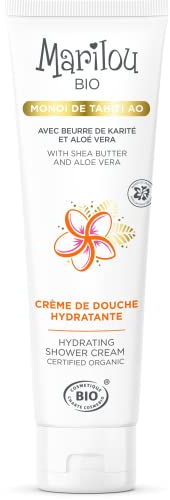 Marilou Bio - Gamme Monoï - Crème de Douche à L'Huile de Monoï de Tahiti - Tube de 150 ml - Partez en Voyage… dans Votre Salle de Bain !
