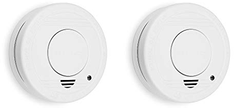 Smartwares Lot de 2 détecteurs de fumée – Capteur Optique - Durée de Vie : 10 Ans - Pile remplaçable 5 Ans - Bouton de Test – 85 DB - FSM-11512