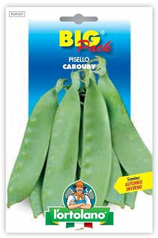 L'ortolano sementi di legumi (piselli, fagioli ecc.) di qualità in confezioni varie (pisello carouby-taccole, 50 grammi)