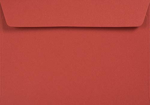 Netuno 25 Briefumschläge Rot DIN C6 114 x 162 mm 120g Kreative Ruby elegante Umschläge rote Einladungsumschläge Hochzeit Briefumschläge edel C6 Recyclingpapier Papierbriefumschläge hochwertig Öko
