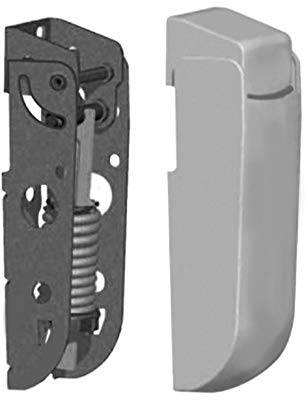 Bisagra con Muelle de 4,5 mm en Acero Cincado para Puerta Superior tipo Arcón o Cofre de congelados | Con embellecedores en poliestireno anti-choque blanco