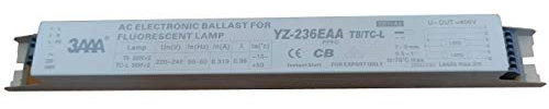 220-240V YZ-236EAA AC Electronic Ballast Instant Start Fluorescent Lamp Electronic Ballast for TC-L 36WX2 T8 36WX2 Lamps (YZ-236EAA)