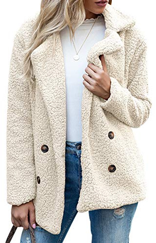 Abrigo Borrego Mujer Tallas Grandes Teddy Señora Largo Chaqueta Polar Larga Invierno Anorak Chaqueton Borreguito Chaquetones Peluche Chaquetas Polares Pelo Mujeres Leche S