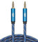 EMK Cable AUX 4 Pin Jack 3,5mm Cable Audio aux TRRS extensor macho a macho 4 polos 3.5mm micrófono Cables Audio Estéreo AUX Aleación aluminio para teléfonos, auriculares, coche (1,5 m)
