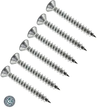 TERF® 4.0mm X 40mm Pozi Flat Double Countersunk Stainless Steel A2 (304) Screws For PVCu Wooden Timber Chipboard MDF and General Purpose Use Screw Size 4.0 X 40mm (No. 8 X 1.58) - Pack of 50