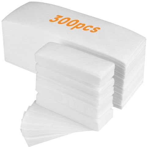FEBABACI 300 Pcs Non Woven Wax Strips,Body and Facial Wax Strips for hair removal,Professional waxing strips without wax(2.8''x 7.9'' and 1.4''x 3.9'')