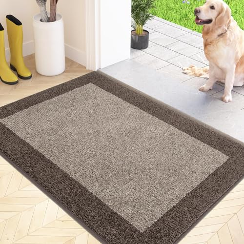 FCSDETAIL Dirt Trapper Indoor Door Mat 50 x 80 cm, Non-slip Entrance Rug, Machine Washable Dog Doormat, Inside Floor Mat for Entryway, Muddy Shoes & Paws