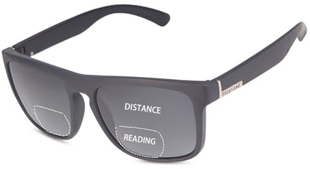 Lunettes de lecture bifocales polarisées avec charnière à ressort - Lunettes de soleil pour homme et femme - Lunettes de soleil classiques bifocales - Protection UV - Filtre polarisant - Lunettes de