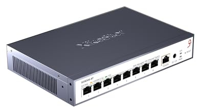 XikeStor 8 × 10 Gb Ethernet Switch (Web management, Fan Cooling, controllo ventola, QoS, IGMP Snooping, ideale per NAS 2.5G, server, gaming, WiFi 6 AP, video 4K) metallo, desktop/parete/rack