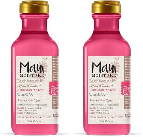 Maui Moisture Daily Hydration + Hibiscus Water Locken Shampoo, leichtes Feuchtigkeitsshampoo mit Hibiskus, Passionsfrucht & Wassermelone, regenerierende Haarpflege für alle Haartypen, vegan* (385 ml)