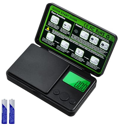 Wigearss 0.01g/500g Pocket Scales, Digital Mini Pocket Scale with LCD Display, Digital Kitchen Scales for food, Weighing Powders, Jewelry, Medicine, High Precision Small Scales with Battery 500G MAX