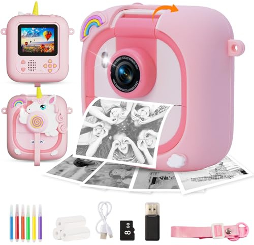 ARNSSIEN Macchina Fotografica Bambini Istantanea 2.4 con Obiettivo Flip 180