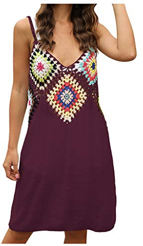 Genérico Conjunto de Tankini de Baño para Mujer con Blusa Étnica y Vestido Cubrepiel para Playa y Piscina