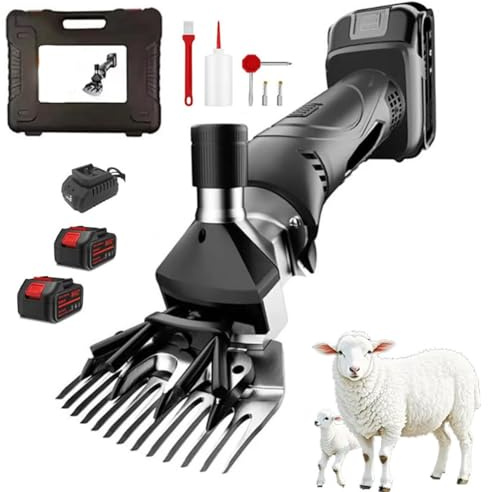 Máquina de Esquilar Ovejas Inalámbrica con Cuchilla Desmontable de Acero Inoxidable, 6 Velocidades Ajustables Para Ovejas, Alpacas y Cabras, Recargable