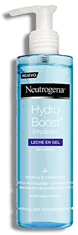 Neutrogena Hydro Boost Leche en gel (1 x 200 ml), leche limpiadora facial para eliminar el maquillaje y la suciedad, limpiador facial hidratante adecuado para todo tipo de pieles