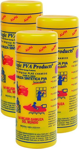 Aion Plas Chamois Lot de 4 peaux de chamois synthétiques 340 x 430 mm (Antigua Kanebo)