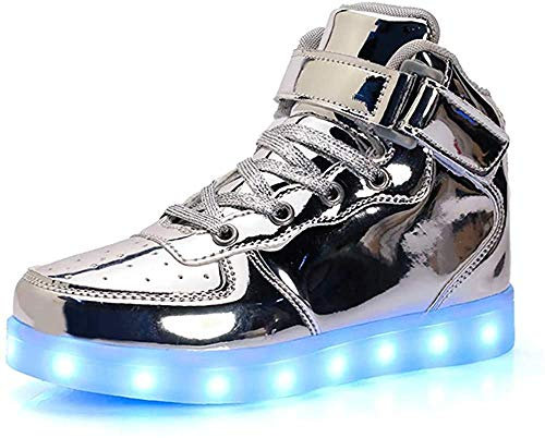 7 Farben LED Schuhe USB Aufladen Leuchtschuhe Licht Blinkschuhe Leuchtende Sport Sneaker Light up Turnschuhe Damen Herren Kinder Shoes