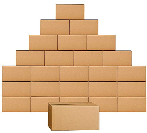 PETAFLOP 25 Pack 280x153x153mm Cardboard Boxes Kraft Corrugated Postal Shipping Box, 11x6x6 inch Mailing Cartons
